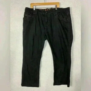 Rock Revival Vintage Straight Black Jeans Men’s Steven Style Size 42